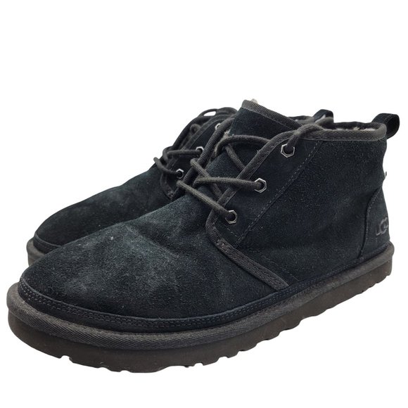 Ugg Neumel Chukka Ankle Boots Mens 12 Black Lace Up Sheep Shearling Lined - 3236 main image 8